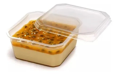 Pote Descartável 150ml Quadrado Com Tampa C/ 40 Unidades Cor Tranparente