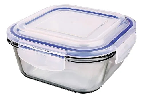 Conjunto De Potes Herméticos Vidro 300ml 4 Unid Marmita Cor Azul