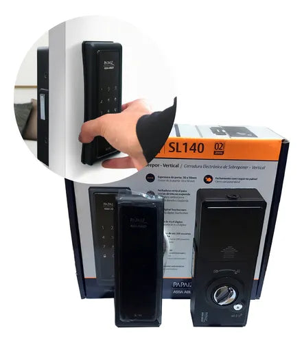 Fechadura Digital Eletronica - Sobrepor Papaiz Sl140 Bateria Pilha Trava Porta Casa