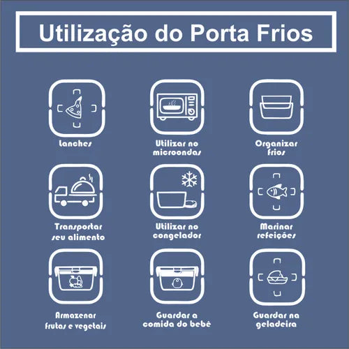 Kit 2 Pote Hermético 1 Lt Porta Frios Empilhável Divisórias