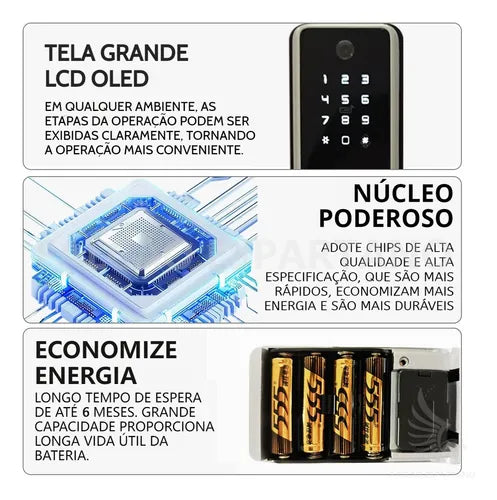 Fechadura Digital Biométrica Smart Com Câmera E Tuya App