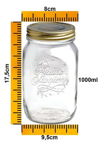 Pote Organizador P/ Alimentos Hermético Kit C/ 2 Pçs 1 Litro Cor Transparente