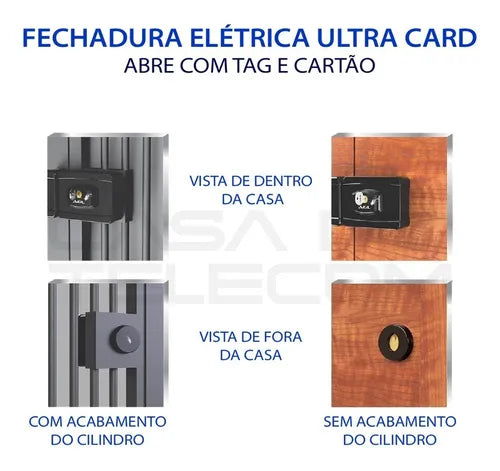 Fechadura Eletronica Agl Ultra Card Preta + 10 Tag Extras