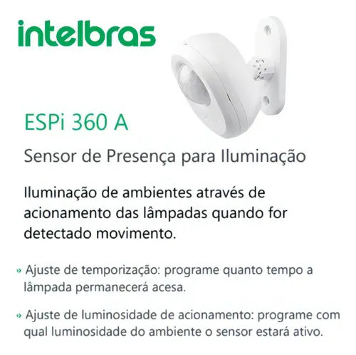 Sensor De Movimento Acende Luz Espi 360 A Intelbras