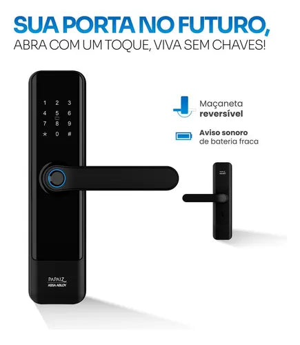 Fechadura Eletrônica Sl150 De Embutir Com Biometria Papaiz