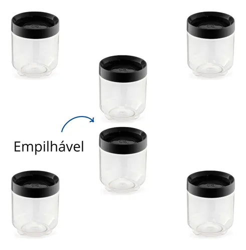 Pote Organizador Mantimentos 6un Multiuso Cozinha 600ml Luxo