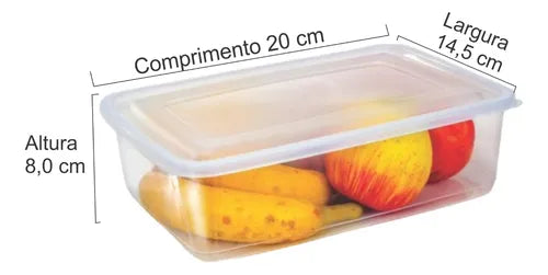 12 Potes 1 Litro Transparente Marmita Organizador Bpa Free