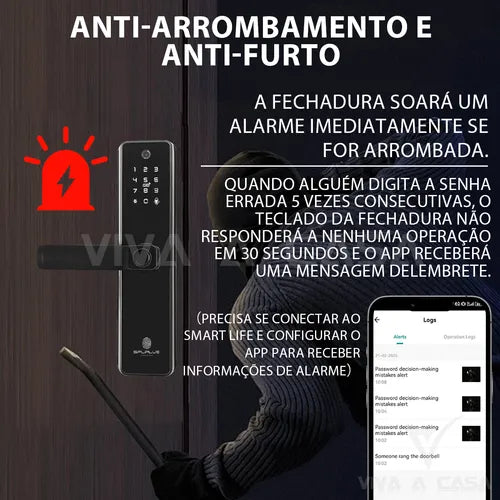 Fechadura Eletrônica Biométrica Inteligente Tuya Com Câmera