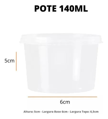 Pote Descartável Redondo Freezer Microondas 140ml C/24
