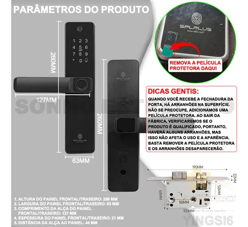 Fechadura Digital Inteligente Wifi Biométrica Smart Tuya