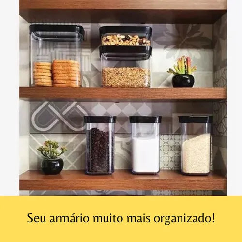 Kit 2 Potes Para Alimentos Mantimentos Grãos Arroz Feijão 4l