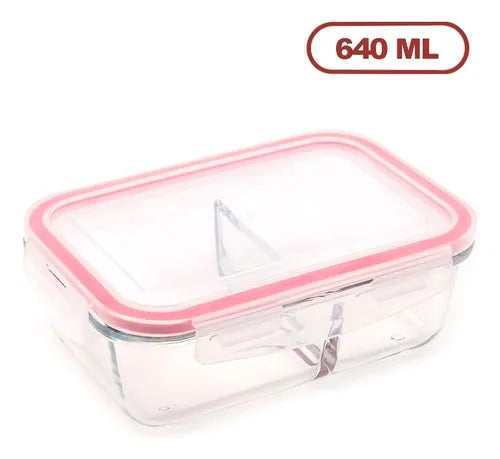 Pote Vidro Hermético Tampa Retangular 640ml