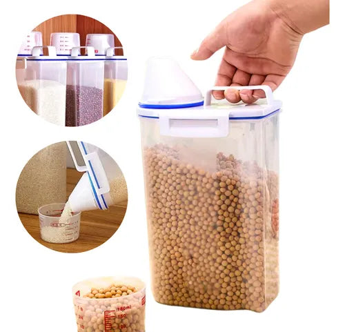 Dispenser 2 Litros Pote Hermetico Com Tampa Mantimentos Cor Transparente
