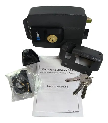 HDL C-90 fechadura elétrica cinza de 15W Abertura p/ Dentro