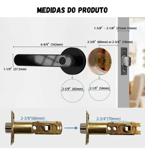 Fechadura Digital Eletronica Biometrica Touch App Tuya + Nf