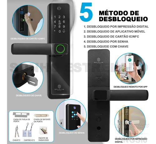 Fechadura Digital Inteligente Wifi Biométrica Smart Tuya