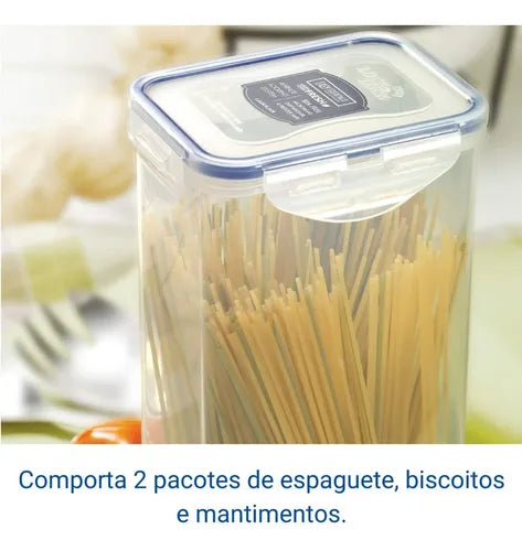 Kit 2 Porta Espaguete Macarrão Hermético Lock&lock 2 Litros