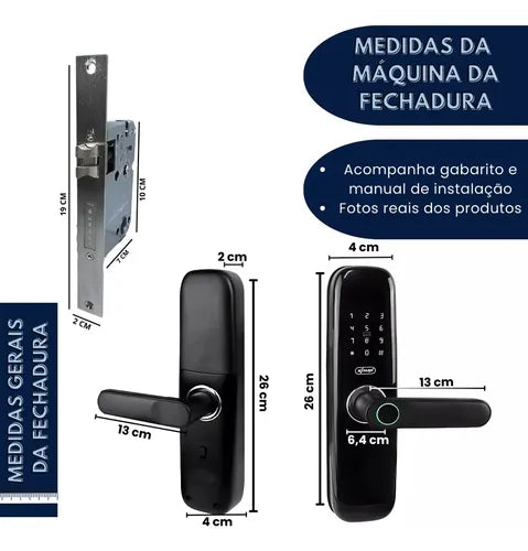 Fechadura Digital Biométrica Touch Id Smart Lock Push E Push