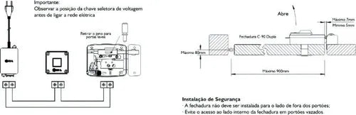 Fechadura Eletrônica Branca Hdl C-90 com Botão /Ajustável/abertura para dentro
