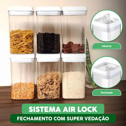 2 Potes Herméticos Organizar Alimentos Cozinha Grandes Luxo