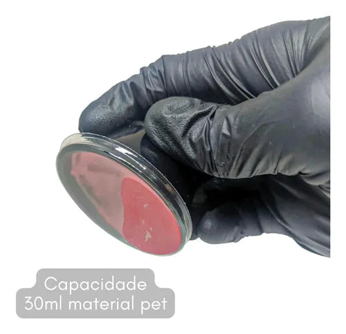 700un Potinho Molheira Pote Descartável De Molho Com Tampa 30ml Cor Preto Ideal Para Delivery Lefaust