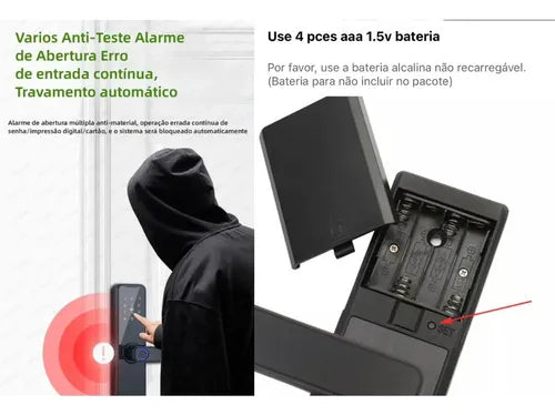 Fechadura Digital Eletrônica Biométrica Card Senha App Tuya