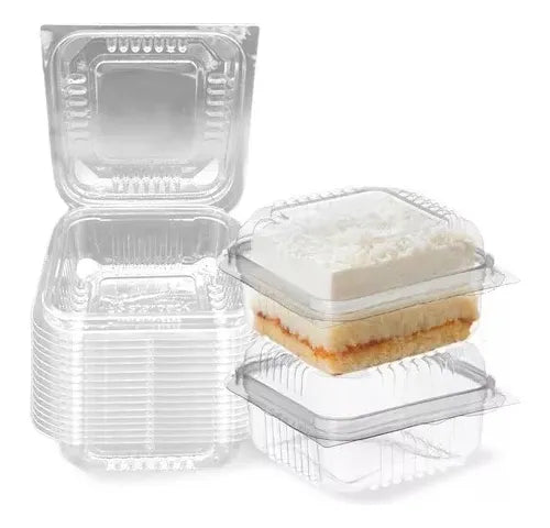 300 Embalagem Articulada Mini Doce Quadrado 130ml Bolo Pote