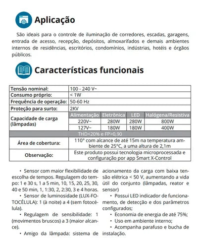 Sensor Presença Frontal Temporizador App Exatron X-control
