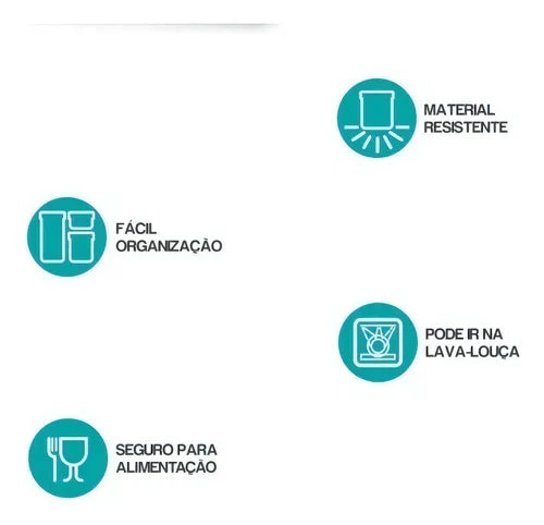 Kit De 02 Porta Frios Alimentos Transparente Hermético