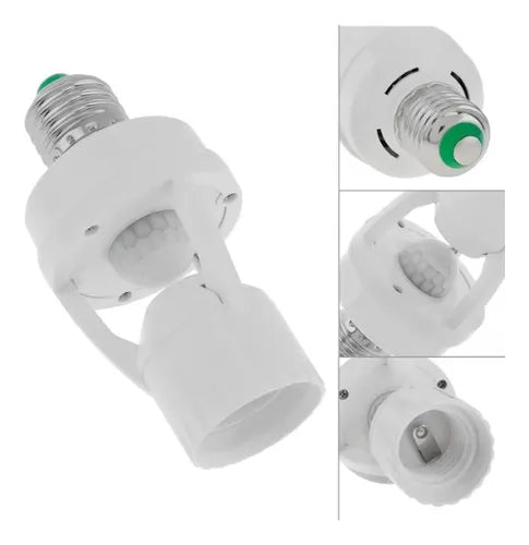 Kit 2 Sensor De Presença Lâmpada Soquete E27 Connect Ecom Com Fotocélula