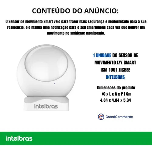 Sensor Presença E Movimento Zigbee Izy Smart Intelbras Cor Branco