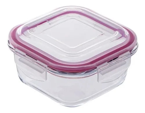 Pote Hermético De Vidro Quadrado 320ml Qc-100
