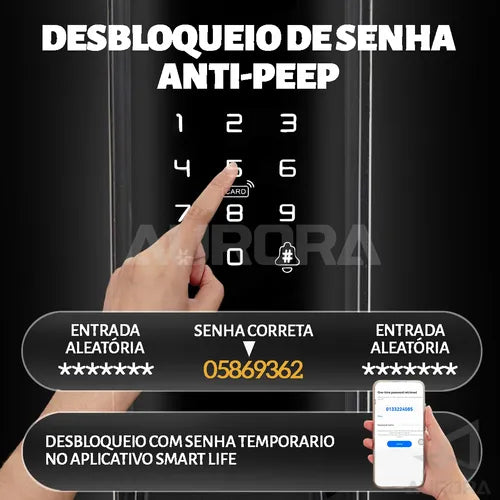 Fechadura Eletrônica Digital Biométrica Tuya Smart Life Wifi