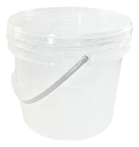 5un Balde Plástico Transparente Com Lacre Alça 3,2l Conserva