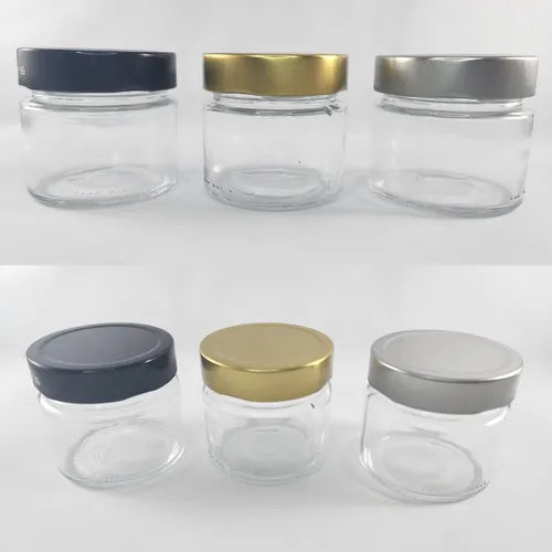 24 Potes De Vidro Pianezza 210ml C/ Tampa Metálica Para Vela Cor Dourado
