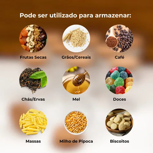 Kit 6 Potes De Vidro 810ml | Mantimento | Rolha Cortiça