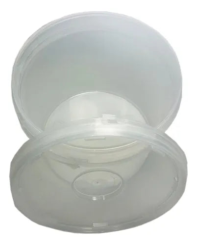 5un Balde Plástico Transparente Com Lacre Alça 3,2l Conserva