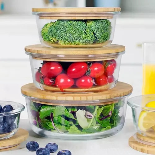 Jogo De Potes Resistente Para Alimentos Forno Freezer