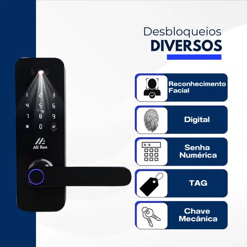Fechadura Digital Biométrica Inteligente Touch Senha Câmera