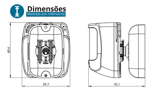 Sensor De Presença Movimento Frontal Temporizador Smart X-control Exatron Lesf4000 Xc 110V 220V Bivolt Preto