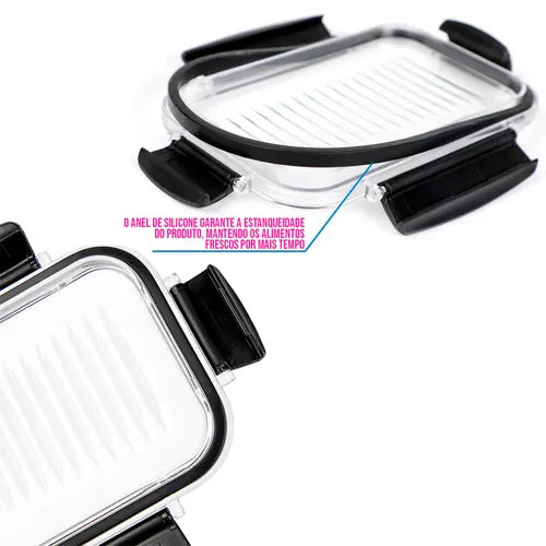 8 Porta Mantimentos Com Travas, Potes Hermeticos Para Alimentos House Organizer