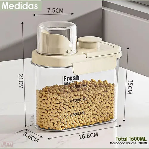 Kit 3 Potes Acrílico Dispenser Multiuso Copo Dosador E Tampa