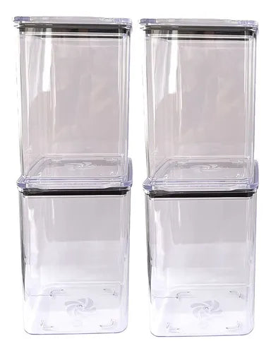 Kit 4 Potes Hermético 1,1 Litro Armazenar Alimento Organizar