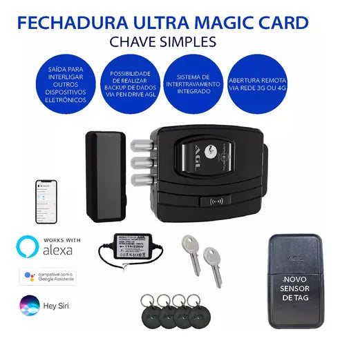 AGL Ultramagic Cor Preto Acabamento Tinta Eletrostática Direção da fechadura Direita/Esquerda