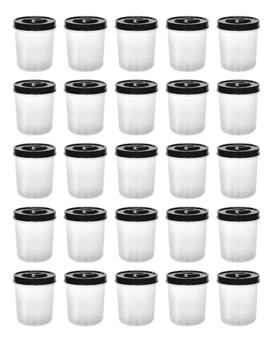 Pote Porta Alimento Tampa De Rosca 2 Litros 12 Pcs Atacado Cor Preto