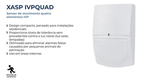 Sensor Presença Movimento Com Fio P/ Central Alarme Pir Pet