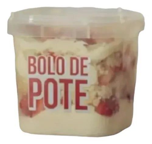 100un Pote Com Lacre Tampa Descartável 220ml Plastilani Bolo Transparente