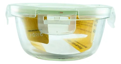 Kit 5x Marmita Pote Hermético Vidro 400ml Tampa Microondas