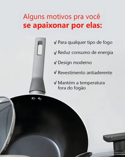 Frigideira Grande Antiaderente Ceramica 26cm Fogao Inducao Cor Grafito