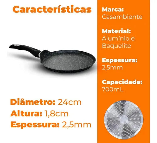 Crepeira 24 CM Fundo De Indução Casambiente